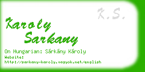 karoly sarkany business card
