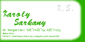 karoly sarkany business card